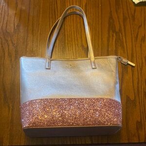 Kate spade tote. Mint condition. Light pink color with light pink glitter
